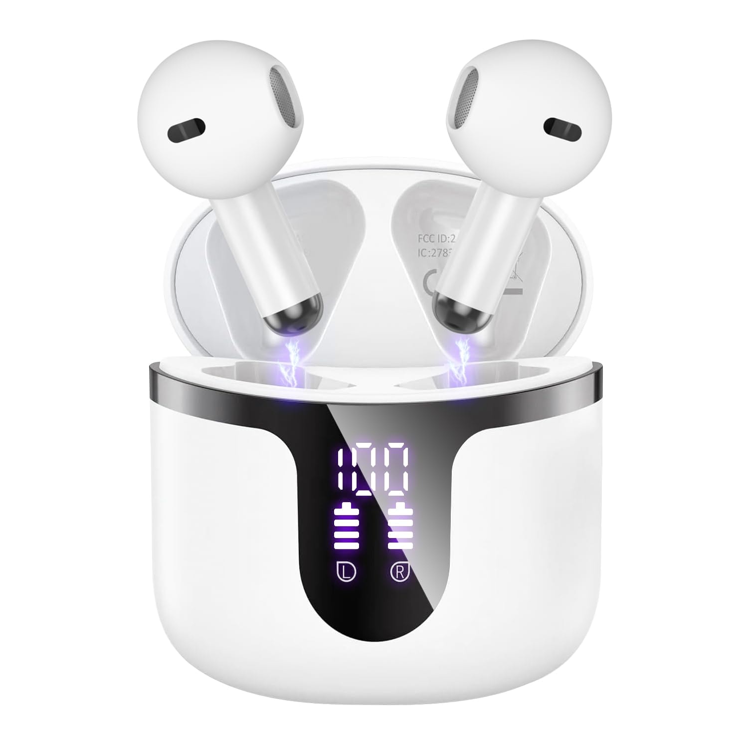 Bluetooth Earbuds,Mini Wireless 5.3 HiFi Stereo,40H Playtime Wireless Ear Phones with ENC Mics,Touch Control,Type-C Charging,Dual LED Display,in Ear for Gym