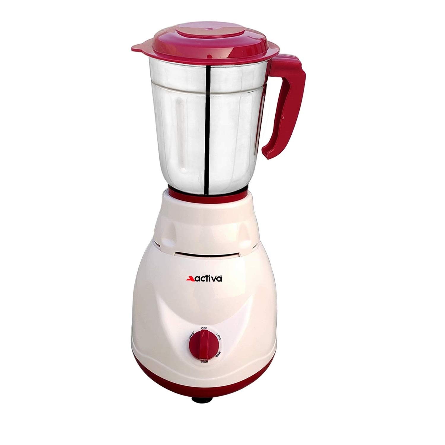 ACTIVA Pluto 1 Jar Mixer Grinder for Smoothies, Chutney & Shakes, Long Lasting Shock Proof Abs Body, Powerful 500 Watt Heavy Duty Motor, 3 S