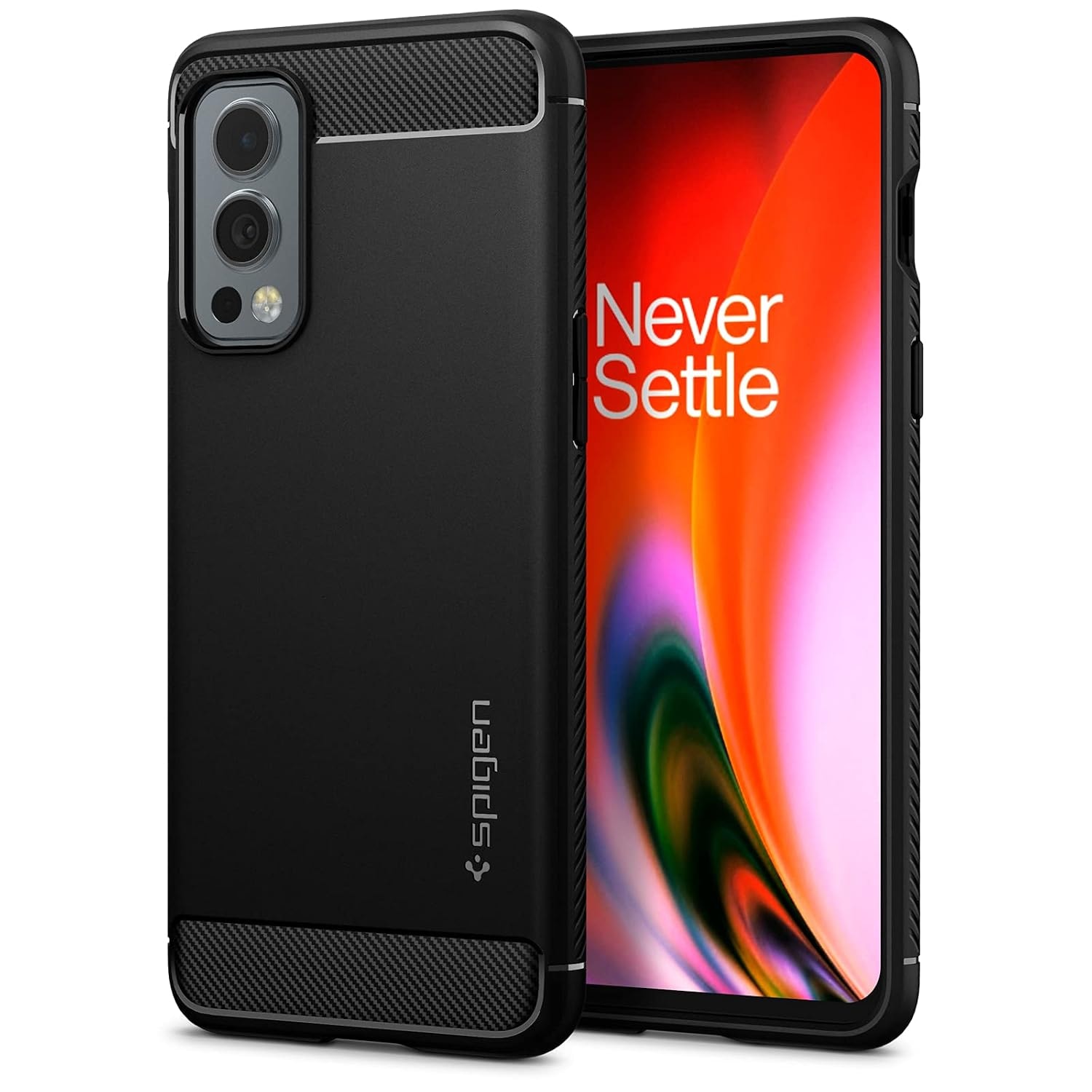 Spigen Rugged Armor | OnePlus Nord2 5G Case [Air Cushion Protection] [Flexible] OnePlus Nord2 5G Back Cover | TPU - Matte Black